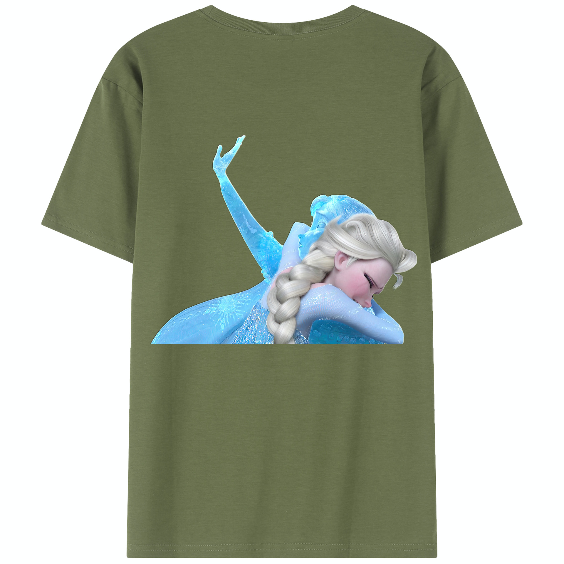 （画像用） アナと雪の女王 アンナ エルサ Frozen Anna Elsa 綿100％半袖Tシャツ（背面プリント）